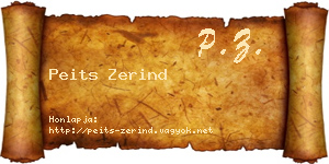 Peits Zerind névjegykártya